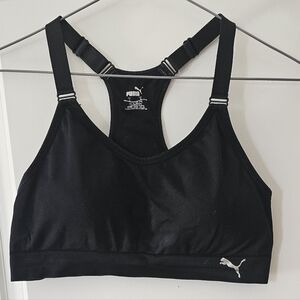 Puma Black and Grey Sports Bra